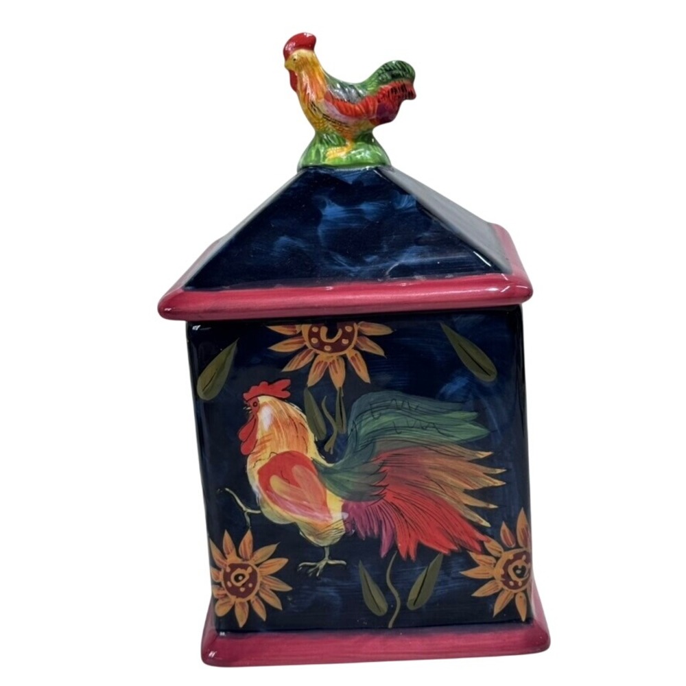 Certified International Rooster Cookie‎ Jar Sunflower Kitchen Decor